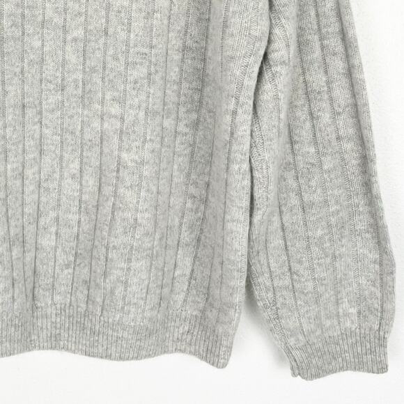 Cable Knit Sweater Lambswool Angora Gray Medium - Picture 4 of 8